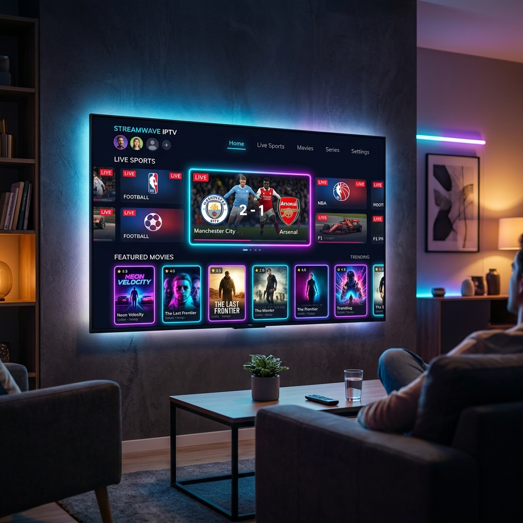 Interface IPTV premium sur Smart TV 4K